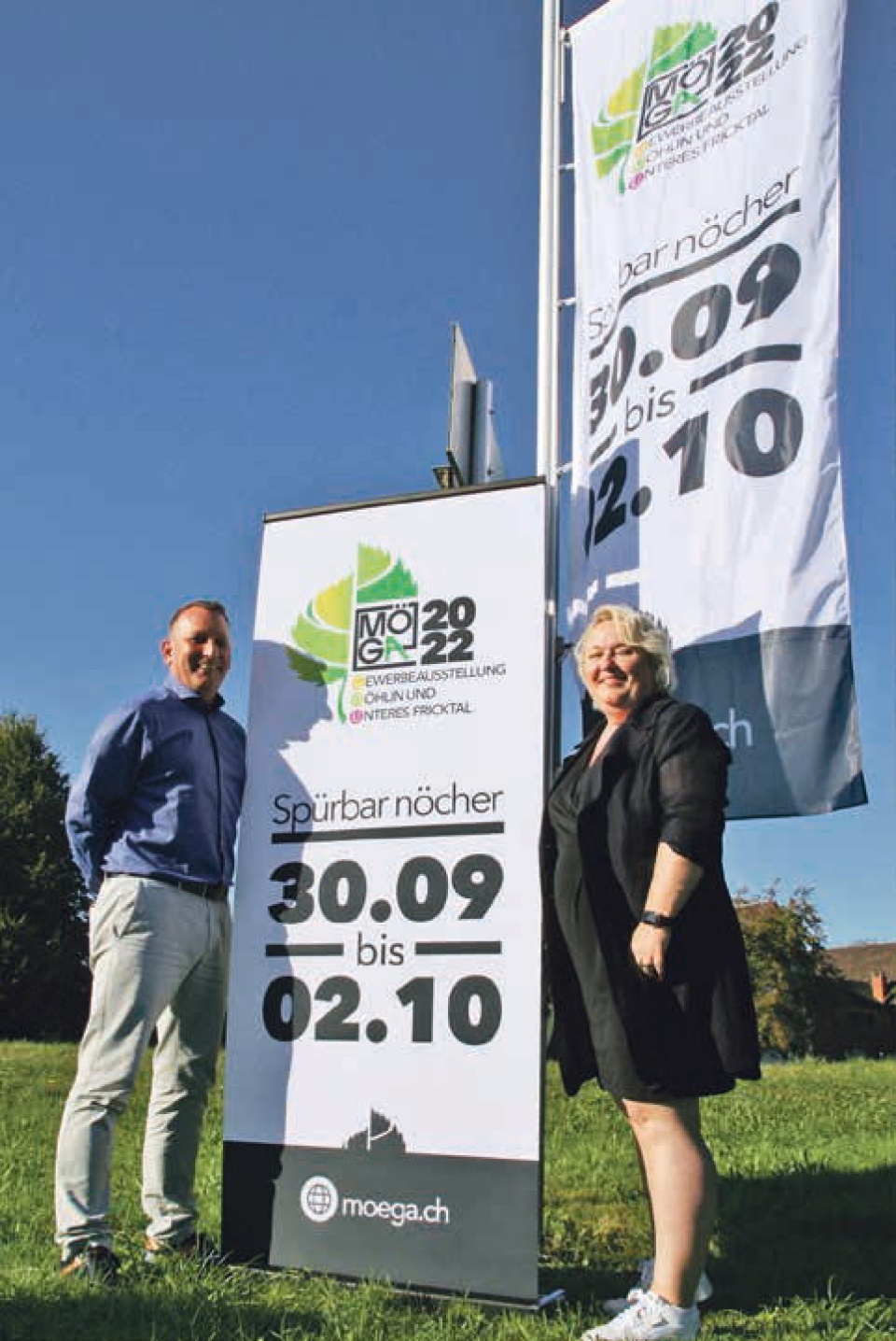 Im Herbst 2021 stellten Anita Kym und Raymond Keller die Werbung
für die Möga in Möhlin vor Foto: Peter Schütz